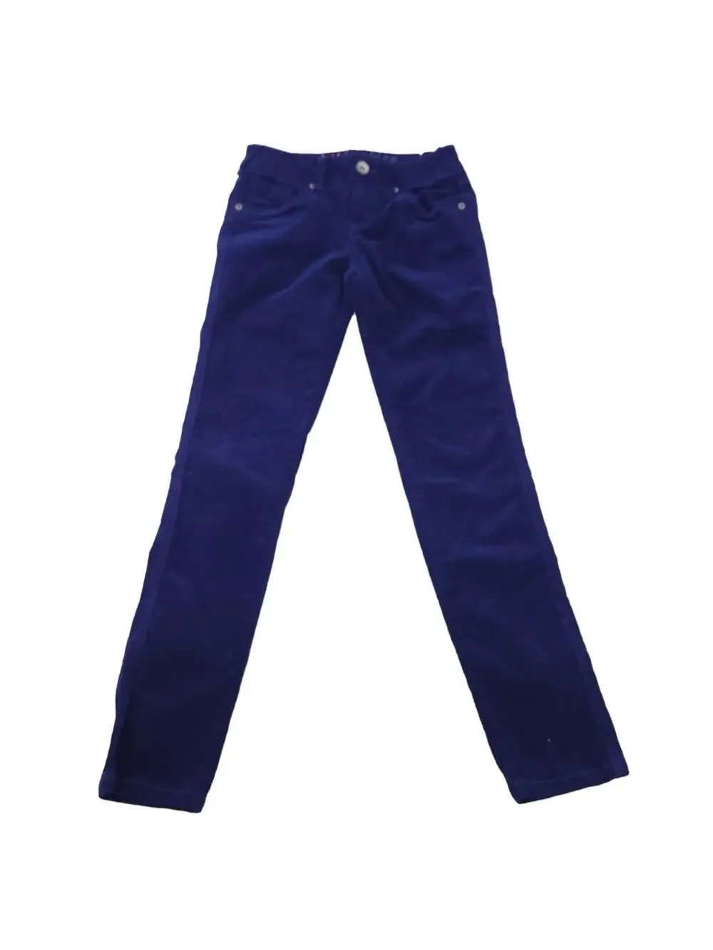 Justice Blue Corduroy Pants Size 10 Girls Pants, Cotton Blend, Zip Up, Belt Loop